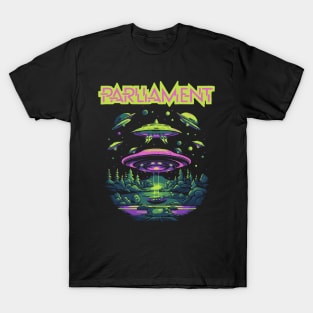 Parliament Funkadelic Retro Mothership UFO Rock Funk Throwback T-Shirt